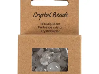 Krystalperler, Bjergkrystal, diam. 7-12 mm, hulstr. 1 mm, transparente farver, 63stk./ 1 pk.