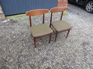 2 stk Teak Stole med Grønstof 
