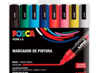 Sæt med Fiberpenne Uni-Ball POSCA Basic PC-5M Multifarvet 8 Dele (8 enheder)