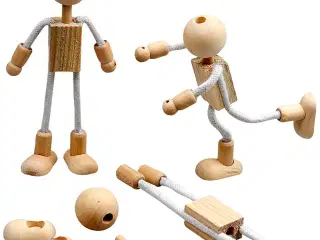 Flexi-fig: 4 Fleksible Træfigurer til Kreativ Leg