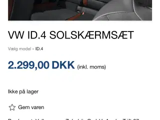 Originale solgardiner til ID4 sælges