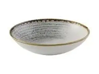 7 stk. Tallerken coupe dyb hvid m/grå D182 mm Homespun Accents