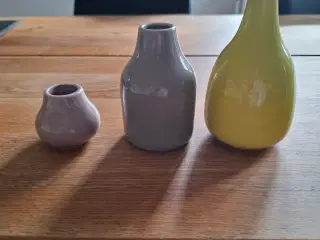 Kahler vaser sæt lille grå gul