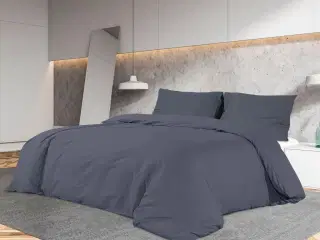 Sengetøj 200x220 cm let mikrofiberstof antracitgrå