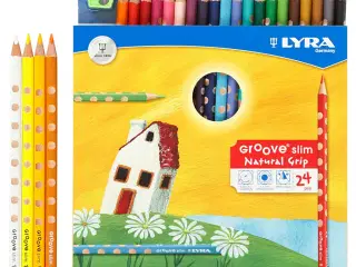 Groove Slim Farveblyanter - 24 Ass. Farver, Ergonomisk