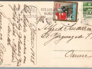 Julemærke 1928 på Postkort