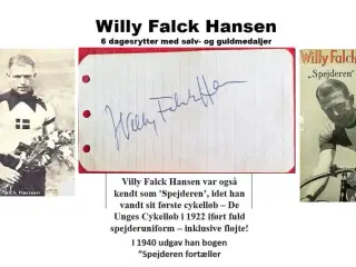 Autograf af 6 dages-rytteren WILLY FALK HANSEN