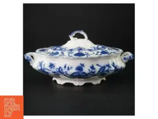 Blå og hvid porcelæns terrin fra Johnson Bros (str. 30,5 x. 20 cm)