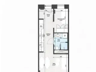 2 værelses lejlighed på 47 m2, Esbjerg, Ribe
