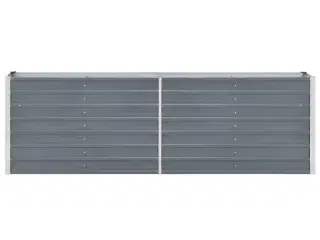 Forhøjet plantekasse 240x40x77 cm galvaniseret stål grå