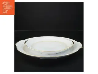 Porcelænsfade med guldkant (str. Ø 20,5&ø28 cm)