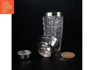 Vintage glas og metal cocktailshaker (str. 20 cm)