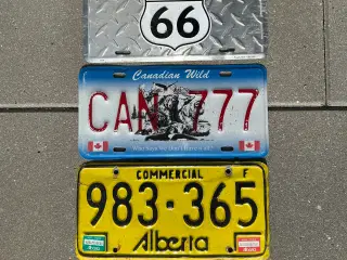 Nummerplader 3 stk bl.a. Canada