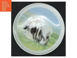 Porcelænstallerken med dyremotiv (str. Ø 24,5)