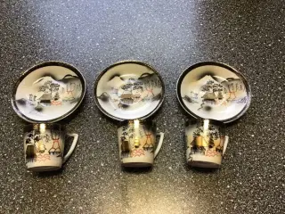 3 japanske kopper med underkop