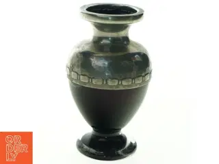 Antik Holmegaard Vase med Skønvirke Tin (str. H. 11 cm)