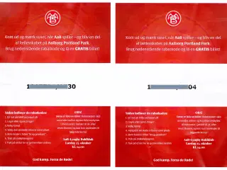 Billetter til fodboldkamp Aab - Lyngby 25. okt.