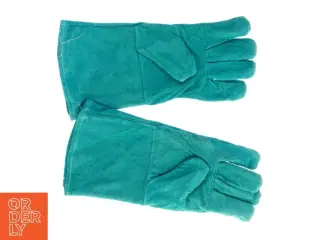 Grønne varmeisolerende Grill handsker i Ruskind (str. 33 x 17 cm)