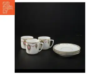 Porcelænskopper med underkopper (str. Diameter, 13 cm kop 6 cm x 6 cm)