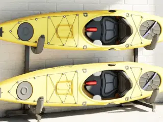 Opbevaringsstativ til 2 kajakker 250x57x127,5 cm stål