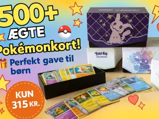 🎁 Pokémonkort – STOR æske med 500+ kort! 🎁