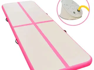 Oppustelig gymnastikmåtte med pumpe 300 x 100 x 10 cm PVC Pink