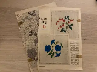 Broderimønster: Petunia og hjerteblomst