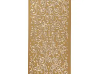 Stickers, hvirvel, ark 10x23 cm, guld, 1 ark