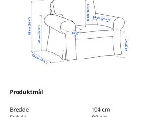 Ektorp Ikea lænestol med 2 lysegrå betræk 