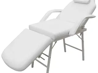 Mobil ansigtsbehandlingsstol 185 x 78 x 76 cm kunstlæder hvid
