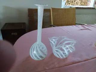 Glasvase og lille skål