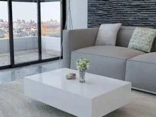 Sofabord hvid højglans