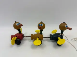 Vintage andefamilie trælegetøj (Fisher Price?)