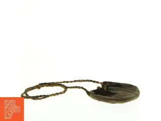 Broderet pung med flettet snor (str. 13 x 17 cm)