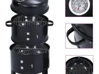 3-i-1 kul-/røgegrill 40x80 cm
