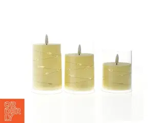 Sæt med LED stearinlys (str. Ø. 7,5 cm. længde. 15 cm. 12,5 cm. og. 10 cm)