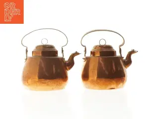 Antik kobbertekedel, 2 stk (str. 19 x 19 x 15 cm)