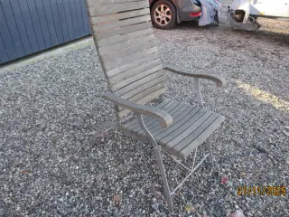 1 stk Retro Havestol med teaktræ Lister 1986 