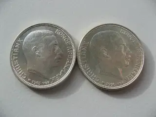 Særdeles flotte sølv 1 kr 1915 & 1916