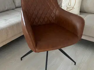 6 x spisebordsstole i brun PU med drejefod