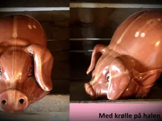 * Sødeste gamle lyserøde porcelæns-sparegris - med