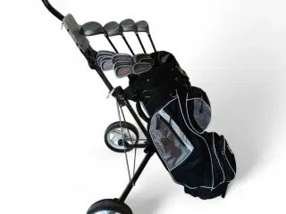 Komplet golfsæt inkl. vogn og bag – klar til spil