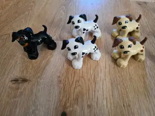 Duplo lego hund, ko og hest