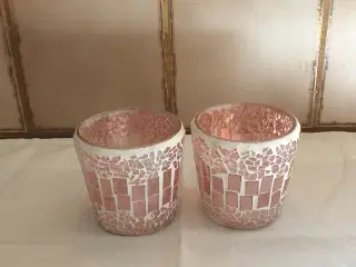 Fyrfad lyserød mosaik sæt10kr