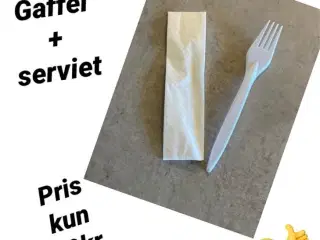 10 pakker gaffel+serviet