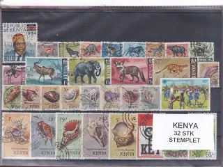 Kenya Samling - 32 Stk. Stemplet
