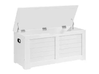 Opbevaringsbænk hvid 100 × 40 × 46 cm med sikkerhedshængsler