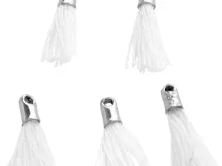 Elegant Hvidt Vedhæng 10 mm - 5 stk. i Pakke