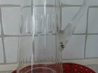 Glas/Mælkekande Antik M/Sneglehank/olivenslibning