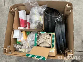 Blandet lot - remme, sporkuglelejer, fittings og øvrigt